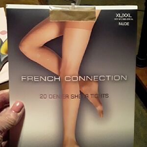 NWT French Connection XL/XXL 20 Denier Sheer Nude Tights 2pair Pack Pantyhose